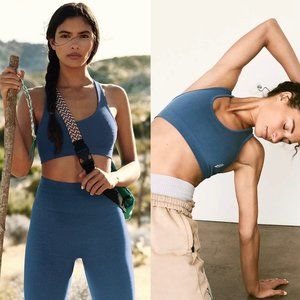 Free People Blue Rich Soul Ribbed Tank Size Medium/Large NWT